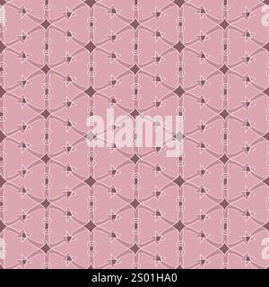 Nahtloses geometrisches Muster mit Ankern in rosafarbenen Tönen Stock Vektor