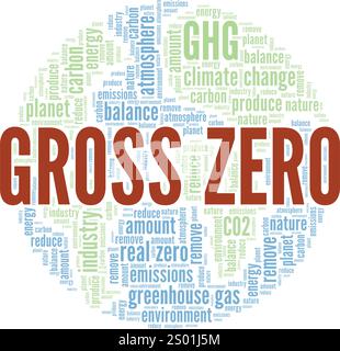 Konzeptdesign der Gross Zero Wortwolke isoliert auf weißem Hintergrund. Stock Vektor