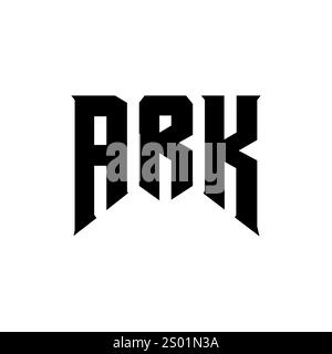 ARK Letter Logo-Design für Technologieunternehmen. Schwarz-weiße Farbkombination mit ARK-Logo. ARK-Logo, ARK-Vektor, ARK-Design, ARK-Symbol, ARK-Alph Stock Vektor