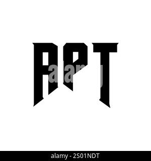 Logo-Design des APT-Letters für Technologieunternehmen. Schwarz-weiß-Farbkombination mit APT-Logo. APT-Logo, APT-Vektor, APT-Design, APT-Symbol, APT-Alph Stock Vektor