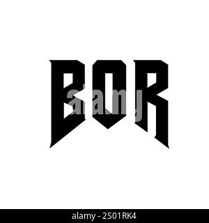 BOR Letter Logo-Design für Technologieunternehmen. Schwarz-weiß-Farbkombination mit BOR-Logo. BOR-Logo, BOR-Vektor, BOR-Design, BOR-Symbol, BOR-Alph Stock Vektor