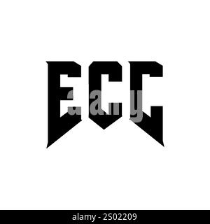 ECC-Letter-Logo für Technologieunternehmen. Schwarz-weiße Farbkombination mit ECC-Logo. ECC-Logo, ECC-Vektor, ECC-Design, ECC-Symbol, ECC alph Stock Vektor