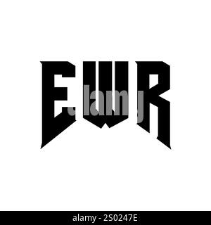 EWR-Letter-Logo für Technologieunternehmen. Schwarz-weiße Farbkombination mit EWR-Logo. EWR-Logo, EWR-Vektor, EWR-Design, EWR-Symbol, EWR-Alph Stock Vektor