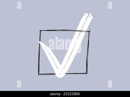 Handgezeichneter Rahmen mit einem Häkchen, Vektordarstellung. Stock Vektor