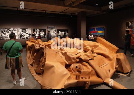 MONA Hobart, He Xiangyu Tankprojekt Namedropping Artwork from Leather, Museum of Old and New Art, Tasmania, Australien Stockfoto