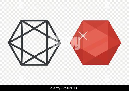 Vektor Einfaches Minimalistisches Edelsteinsymbol. Diamant, Kristall, Strass Nahaufnahme Isoliert. Jewerly-Konzept. Designvorlage für Edelsteine, Gem Clipart Stock Vektor