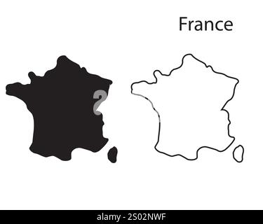 Frankreich Karte Vektor Illustration, Scribble Skizze Republik Frankreich Karte, Frankreich Karte Silhouette Stock Vektor