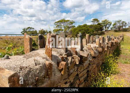 Sträfling Heritage Bridge Tasman Highway, Swansea, East Coast Tasmania Stockfoto