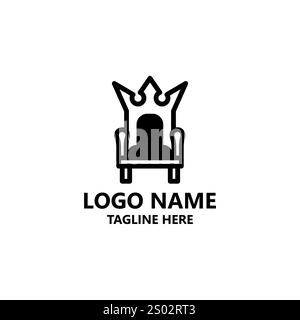 Thronstuhl Logo Design Vektor Stock Vektor