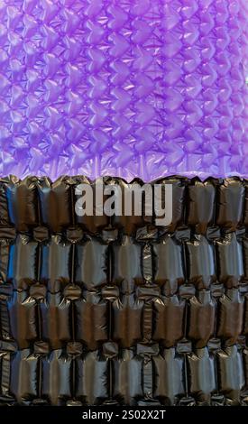 Kunststoff, Verpackung, Schutz von Gütern. Stockfoto