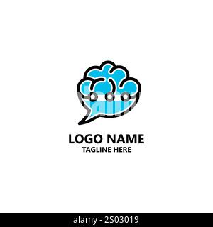 Brain Talk Logo-Design-Vektor Stock Vektor