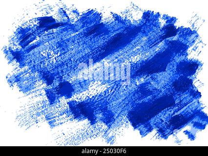 Fleck von blauer Farbe auf der Wand. Türkisfarbener abstrakter Hintergrund. Grunge violett rauer, schmutziger Hintergrund. Blaue Gouache-Striche. Wasserpatern isoliert auf Stock Vektor