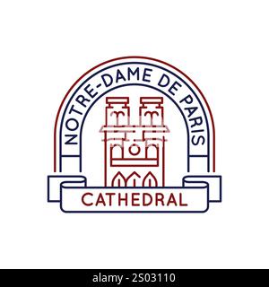 Einfaches Logo mit der Kathedrale Notre-Dame Stock Vektor