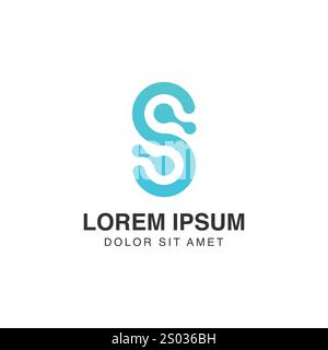 Letter S Vektor-Logo. Molekül-Symbol-Konzept. Modernes Logo für Markenidentität. Kreatives Symbolelement oder Vorlage Stock Vektor
