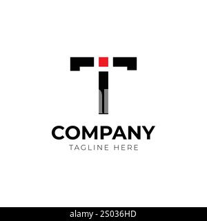 Initialen Letter TI-Logo-Vorlage. Monogramm-IT-Symbolvektor. Stock Vektor
