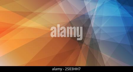 Farbenfrohe 3D Modern Style Dreieck geformte durchscheinende überlagernde Ebenen, geometrische Formen Muster, gebrochenes Glas Effekt - abstrakt futuristischer Vektor Bac Stock Vektor