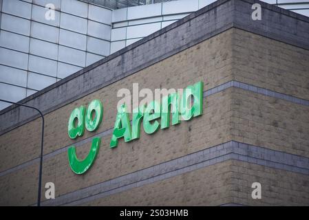 AO Arena Logo, Manchester, UK. Stockfoto