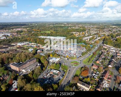 Congleton Retail Park und Tesco/Weitblick Stockfoto