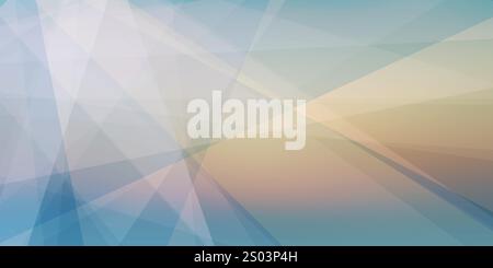 Braun und Hellblau Moderne dreieckige durchscheinende Schichtebenen, geometrische Formmuster, gebrochenes Glas-Effekt, abstrakte futuristische Breite Stock Vektor