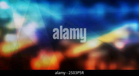 Moderne, dreieckige durchscheinende überlagernde Ebenen, geometrische Formmuster, gebrochener Glaseffekt auf Braun und Dunkelblau abstrakt, weit unscharf Stock Vektor