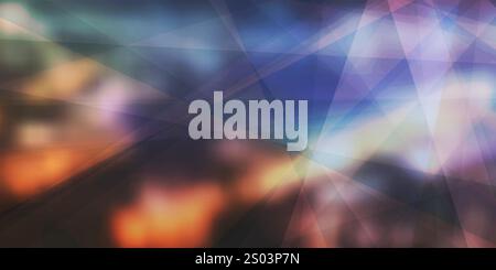 Moderne, dreieckige durchscheinende überlagernde Ebenen, geometrische Formmuster, gebrochener Glaseffekt auf Braun und Dunkelblau abstrakt, weit unscharf Stock Vektor