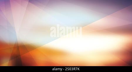 Braun und Hellblau Moderne Dreiecksform durchscheinende überlagernde Ebenen, geometrische Formmuster, Glasbruch, abstrakte futuristische Breite Stock Vektor