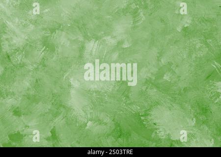 Gemalter grüner grungy Hintergrund oder Textur, Putz, Teil der Wand, abstrakte Tapete für Design Stockfoto