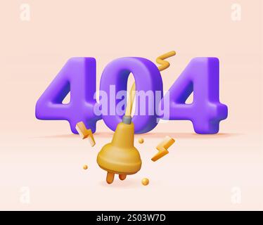 3D-Elektrostecker mit 404 Ziffern Stock Vektor