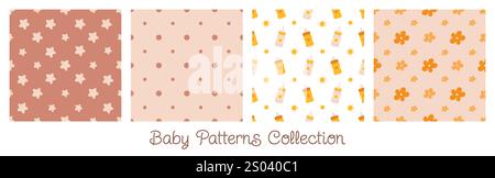 Nahtlose Babymuster-Kollektion. Vektorkacheln. Stock Vektor