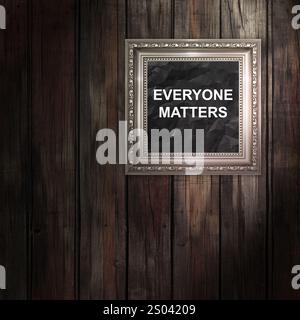 Jeder zählt Wörter, die auf gerissenem Papier mit Hintergrund geschrieben sind. Konzeptionelles Symbol „jeder zählt“. Kopierbereich. Stockfoto