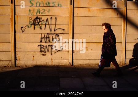 Anti-BNP-Graffiti Hackney, East London, UK. März 1994 Stockfoto