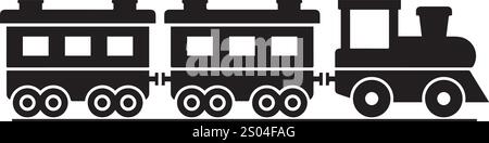 Vektorzug, Eisenbahntransportfahrzeug Zeichnung Stock Vektor