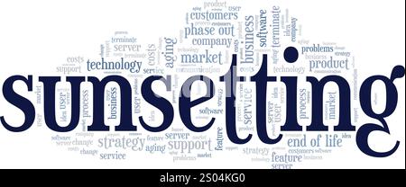 Sonnenaufgang Wortwolke Konzeptdesign isoliert auf weißem Hintergrund. Stock Vektor