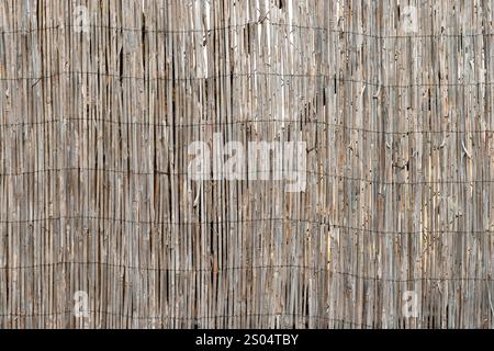Alte braune ton Bamboo plank Zaun Textur für Hintergrund Stockfoto