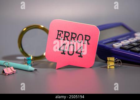 Nahaufnahme der Worte mit 404 Fehler , Web-Konzept-Idee Stockfoto