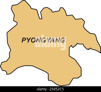 Karte der Stadt Pjöngjang, Nordkorea Vektor-Illustration Design Stock Vektor