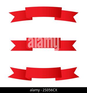 Rote Bänder. Elegante dekorative Formen. Hellrote Vektorbänder. Stock Vektor