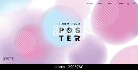 Abstrakte Kreise Neon Farbverlauf Pastellhintergrund mit verschwommenem Effekt. Illustration des Posters Hintergrund-Vektor Stock Vektor