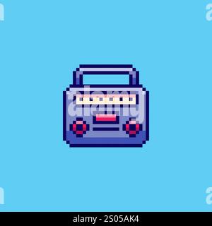 Pixelart elektronisches Radio-Spiel-Asset-Design Stock Vektor