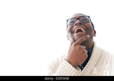 Mann mit ausdrucksstarkem Gesicht Stockfoto