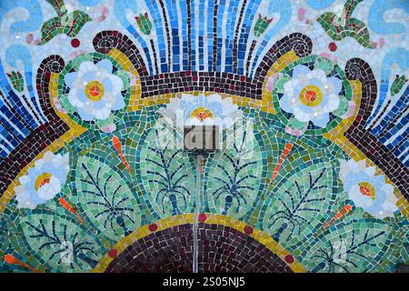 Evian, Haute Savoie, Frankreich. Dezember 2024. Wasserquelle Cachat in Evian les Bains. (Credit Image: © Romain Doucelin/SOPA Images via ZUMA Press Wire) NUR REDAKTIONELLE VERWENDUNG! Nicht für kommerzielle ZWECKE! Stockfoto