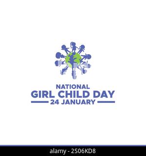 National Girl Child Day, Social Media Post Vector Design Template, Vektor Illustration von National Girl Child Day Social Media Feed Vorlage Stock Vektor