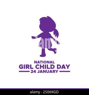 National Girl Child Day, Social Media Post Vector Design Template, Vektor Illustration von National Girl Child Day Social Media Feed Vorlage Stock Vektor