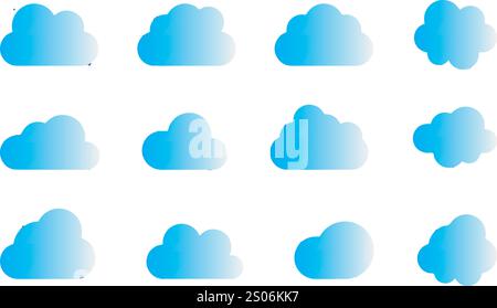 Vektorwolke Set Illustrationsentwürfe Stock Vektor