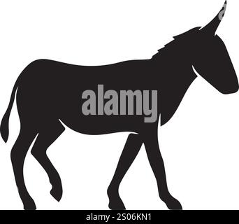 Vektor bunte Esel Silhouette Zeichnungen Stock Vektor
