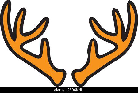 Vektorfarbenes Hirsch-Silhouettenzeichnungen Stock Vektor