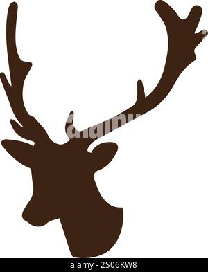 Vektorfarbenes Hirsch-Silhouettenzeichnungen Stock Vektor