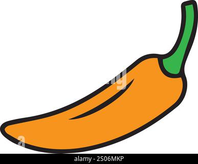 Vektor Bunte Pfeffer Set Zeichnungen Stock Vektor