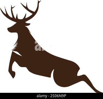 Vektorfarbenes Hirsch-Silhouettenzeichnungen Stock Vektor