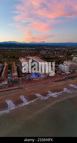 Peniscola Resort Hotel aus der Vogelperspektive Stockfoto